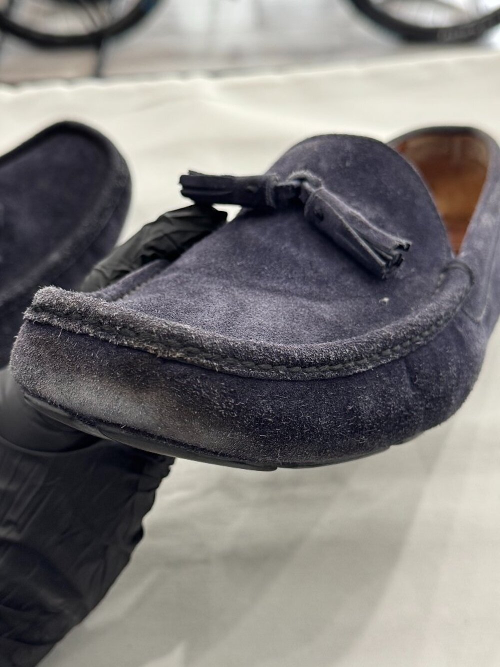 Prada Men's Suede Blue Tassles Loafers Size: 11 - Picture 9 of 9